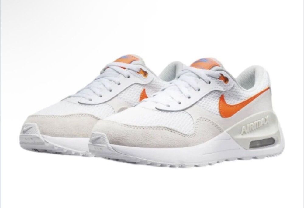 Nike Air Max SYSTM GS White Orange DQ0285-114 Size 6Y, Women 7.5 (047)